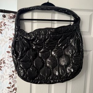 FP Movement by Free People Shiny Black Quilted Women's Bag
